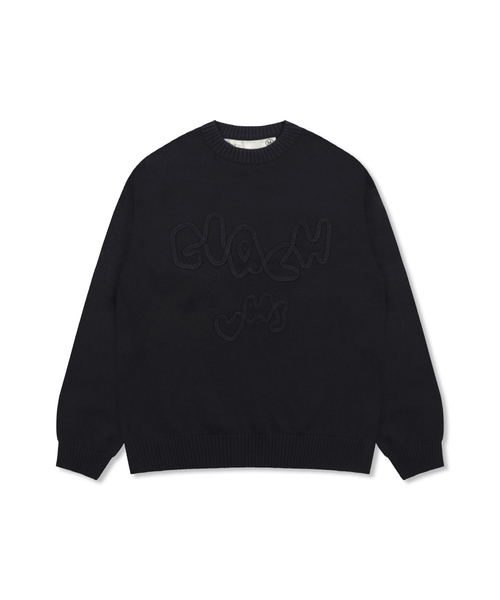 GLACK(グラック)の「GNT070 VHSライン刺繍クルーネックニット(ブラック)(ニット/セーター・レディース・その他・MEDIUM/LARGE)」の1枚目の写真