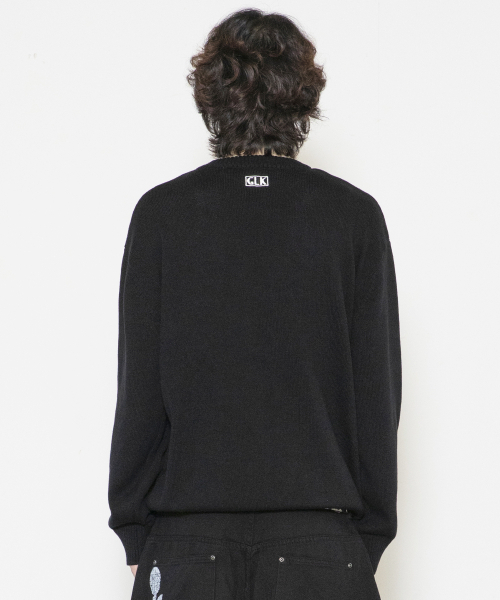 GLACK(グラック)の「GNT070 VHSライン刺繍クルーネックニット(ブラック)(ニット/セーター・レディース・その他・MEDIUM/LARGE)」の9枚目の写真