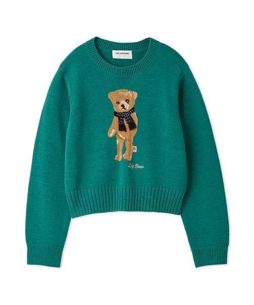 LILY BROWN（リリーブラウン）の「【WEB・一部店舗限定カラー】Lily Bearフリンジマフラーニットトップス（ニット/セーター・レディース・ターコイズブルー/ピンク/ホワイト/ネイビー/ライトブルー・F）」の18枚目の写真