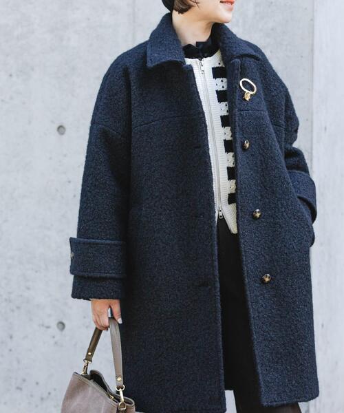 F by ROSSO(エフバイロッソ)の「F by ROSSO 『UR TECH』ブークレステンカラーコート(ステンカラーコート・レディース・ベージュ/ネイビー・FREE)」の20枚目の写真