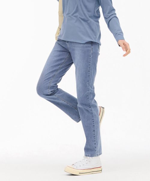 CHASECULT（チェイスカルト）の「レディース ヒドゥンバンディング スリムストレート エージン-スカイブルー（デニムパンツ・レディース・インディゴブルー・70/76/74/67）」の2枚目の写真