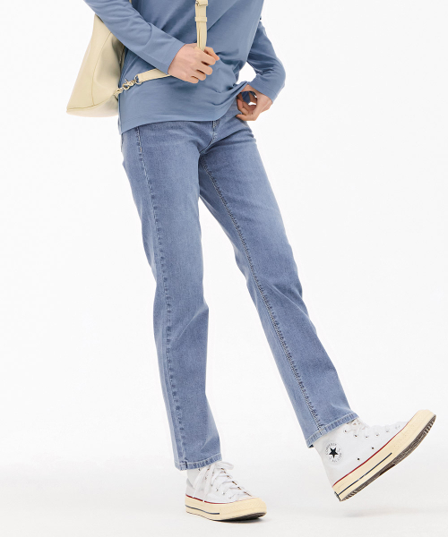 CHASECULT（チェイスカルト）の「レディース ヒドゥンバンディング スリムストレート エージン-スカイブルー（デニムパンツ・レディース・インディゴブルー・70/76/74/67）」の3枚目の写真
