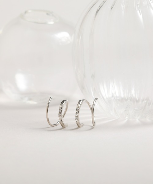 CALIN STANDARD(カリンスタンダード)の「◆金属アレルギー対応◆◆made in japan◆ビジュー カールピアス(ピアス(両耳用)・レディース・ゴールド/シルバー・FREE)」の6枚目の写真