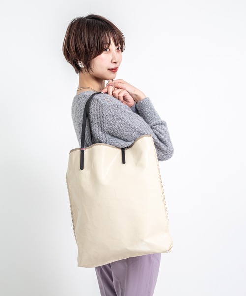 Jack Gomme（ジャックゴム）の「【JACK GOMME】トートバッグ　AMIE Sac cabas（トートバッグ・レディース・チェリーピンク/ダークグリーン/アッシュブラウン/ブラック/オレンジ/クリーム/シルバー・FREE）」の19枚目の写真