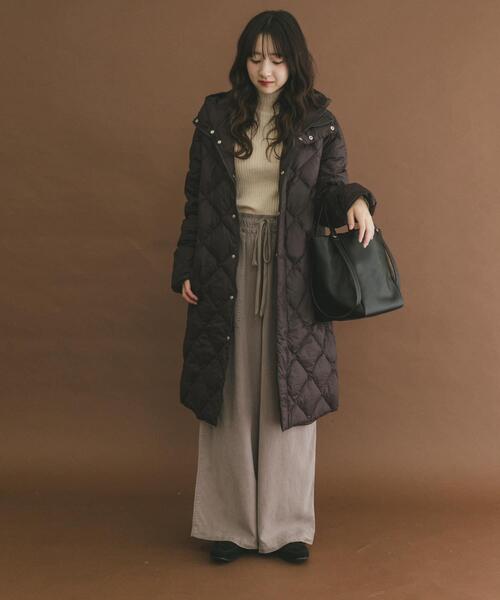 ITEMS URBANRESEARCH(アイテムズ アーバンリサーチ)の「TAION HOOD LONG DOWN JACKET(ダウンジャケット/コート・レディース・ブラック/オフホワイト/ブラウン系その他・MEDIUM/LARGE/X-LARGE)」の4枚目の写真