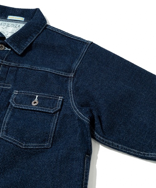 AOZORA(アオゾラ)の「AOZORA/アオゾラ 刺し子デニム ワイドトラッカーJKT(デニムジャケット・メンズ・インディゴブルー・X-LARGE/LARGE/MEDIUM)」の6枚目の写真