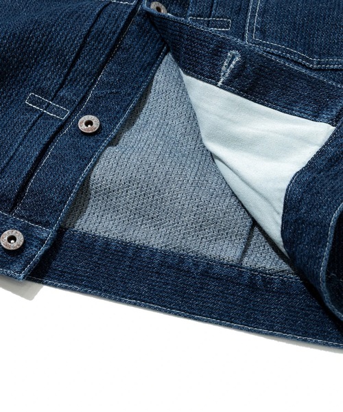 AOZORA(アオゾラ)の「AOZORA/アオゾラ 刺し子デニム ワイドトラッカーJKT(デニムジャケット・メンズ・インディゴブルー・X-LARGE/LARGE/MEDIUM)」の3枚目の写真