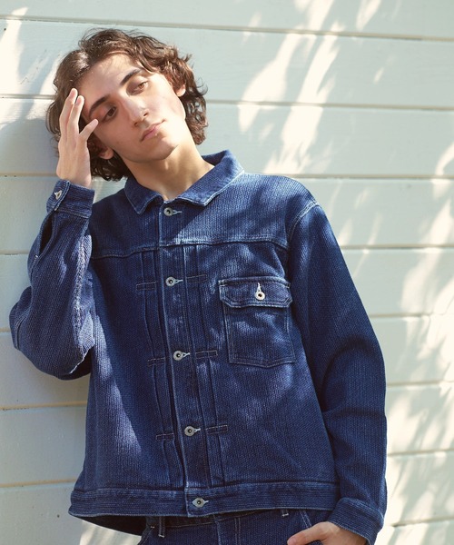 AOZORA(アオゾラ)の「AOZORA/アオゾラ 刺し子デニム ワイドトラッカーJKT(デニムジャケット・メンズ・インディゴブルー・X-LARGE/LARGE/MEDIUM)」の11枚目の写真