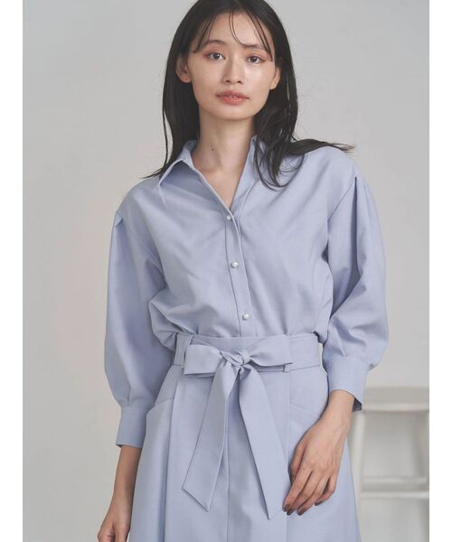 TONAL（トーナル）の「マルチセットタックショルダーパール釦シャツ（シャツ/ブラウス・レディース・ライトブルー/オフホワイト/ベージュ/ネイビー/チャコールグレー・MEDIUM）」の6枚目の写真