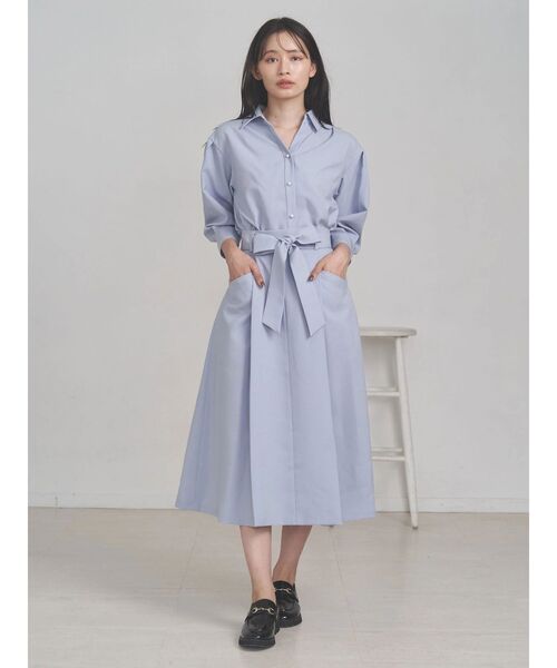 TONAL（トーナル）の「マルチセットタックショルダーパール釦シャツ（シャツ/ブラウス・レディース・ライトブルー/オフホワイト/ベージュ/ネイビー/チャコールグレー・MEDIUM）」の8枚目の写真