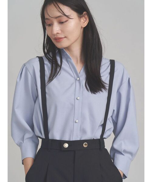 TONAL（トーナル）の「マルチセットタックショルダーパール釦シャツ（シャツ/ブラウス・レディース・ライトブルー/オフホワイト/ベージュ/ネイビー/チャコールグレー・MEDIUM）」の12枚目の写真