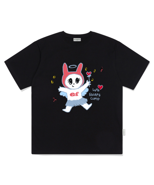 ESCAPEFROM(エスケープフロム)の「ラブキューピッドプリントオーバーサイズ半袖Tシャツブラック(Tシャツ/カットソー・レディース・その他・SMALL/MEDIUM/LARGE)」の1枚目の写真