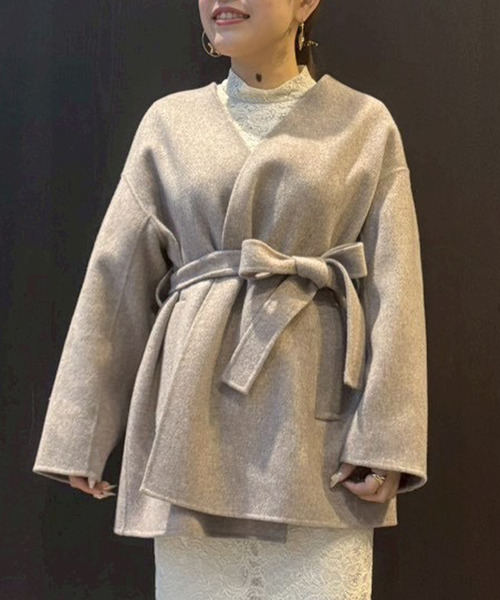 ノーカラービッグコート（その他アウター）｜TIARA（ティアラ）の