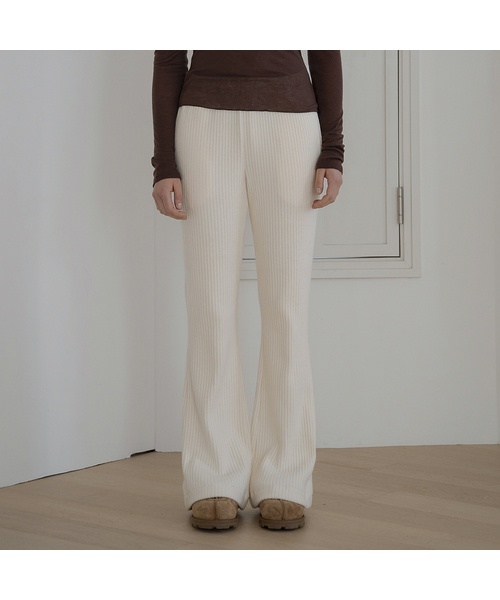 P3216 バンディングコーデュロイ起毛パンツ_Cream