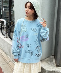 DOUBLE NAME（ダブルネーム）の「【Disney】ズートピア/総柄VINTAGE加工スウェット　ユニセックス（スウェット）」