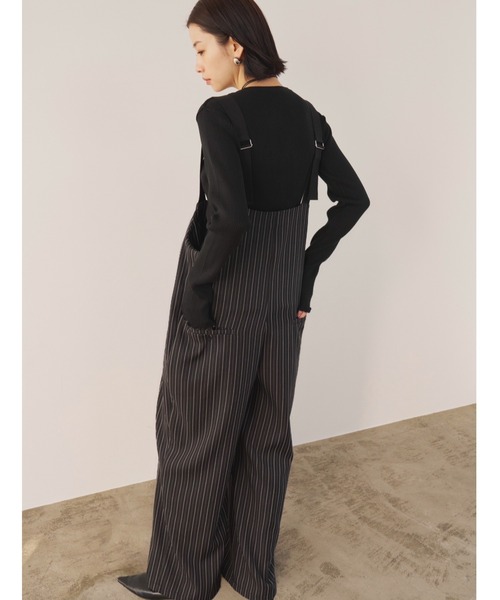 AIC.（エーアイシー）の「ヘリンボーンストライプサロペット/セットアップ可能（サロペット/オーバーオール・レディース・グレイッシュベージュ/ブラック・FREE）」の20枚目の写真