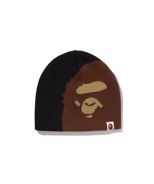 A BATHING APE（アベイシングエイプ）の「APE HEAD KNIT CAP（ハット・メンズ・グレー/ブラック/ネイビー・FREE）」の2枚目の写真
