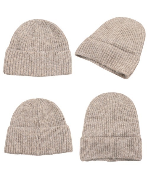 KOBE LETTUCE（コウベレタス）の「もっちりリブニット帽（ニットキャップ/ビーニー・レディース・グレー/ピンク/アイボリー/イエロー/ベージュ・FREE）」の12枚目の写真