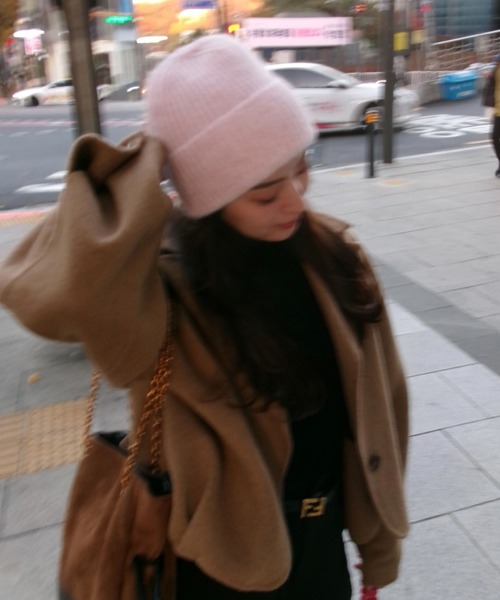 KOBE LETTUCE（コウベレタス）の「もっちりリブニット帽（ニットキャップ/ビーニー・レディース・グレー/ピンク/アイボリー/イエロー/ベージュ・FREE）」の18枚目の写真