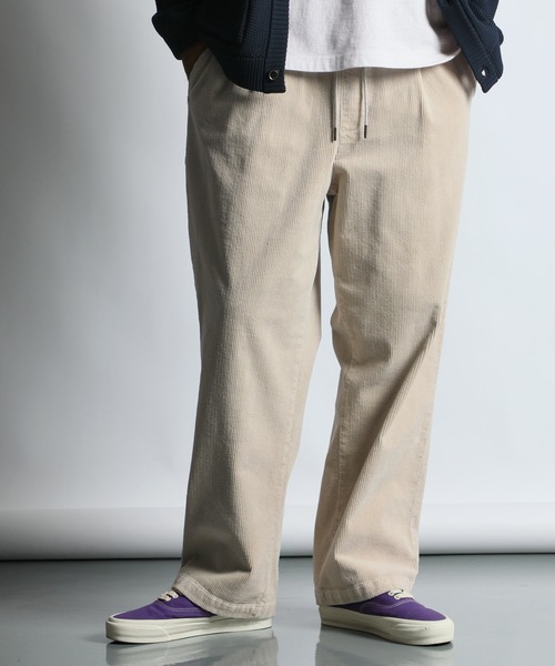 EFD STRETCH CORDUROY EASY WIDE PANTS：ストレッチコーデュロイ イージー ワイドパンツ
