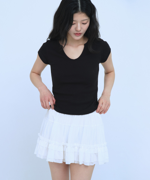 CURETTY（キュリティ）の「C SHIRRING CANCAN SKIRT_WHITE（スカート・レディース・ホワイト・SMALL）」の3枚目の写真