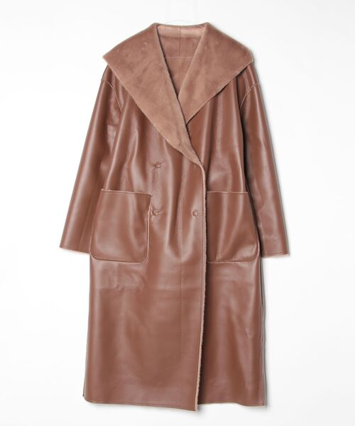 Guess(ゲス)の「INES Reversible Faux Lthr Coat ロングコート リバーシブル(ムートンコート・レディース・ベージュ・MEDIUM)」の20枚目の写真