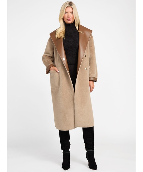 Guess(ゲス)の「INES Reversible Faux Lthr Coat ロングコート リバーシブル(ムートンコート・レディース・ベージュ・MEDIUM)」の8枚目の写真