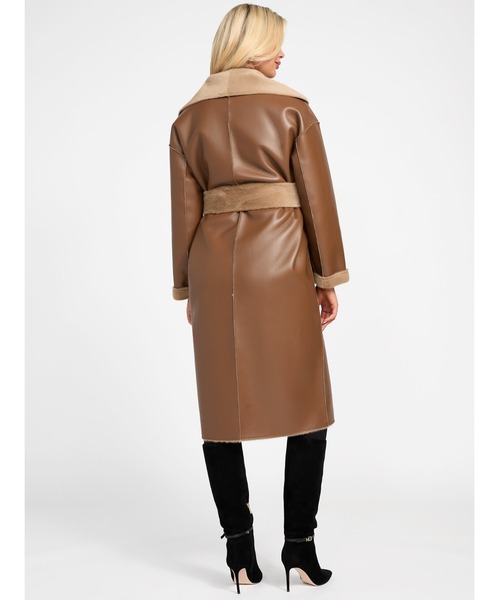 Guess(ゲス)の「INES Reversible Faux Lthr Coat ロングコート リバーシブル(ムートンコート・レディース・ベージュ・MEDIUM)」の12枚目の写真