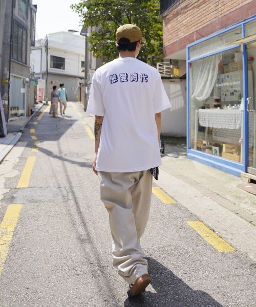 CREAM SODA LAB(クリームソーダラボ)の「恋愛時代 半袖Tシャツ ホワイト ネイビー(Tシャツ/カットソー・メンズ・その他・LARGE/MEDIUM/X-LARGE/XX-LARGE)」の4枚目の写真
