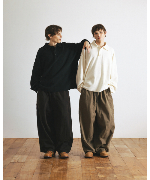 ANGLAN（アングラン）の「Big-Collar Waffle Pullover - Ivory（ポロシャツ・メンズ・その他・FREE）」の5枚目の写真