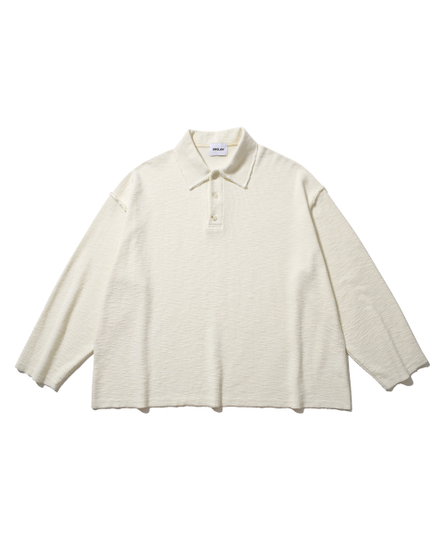 ANGLAN（アングラン）の「Big-Collar Waffle Pullover - Ivory（ポロシャツ・メンズ・その他・FREE）」の7枚目の写真