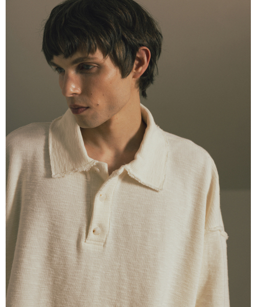 ANGLAN（アングラン）の「Big-Collar Waffle Pullover - Ivory（ポロシャツ・メンズ・その他・FREE）」の9枚目の写真