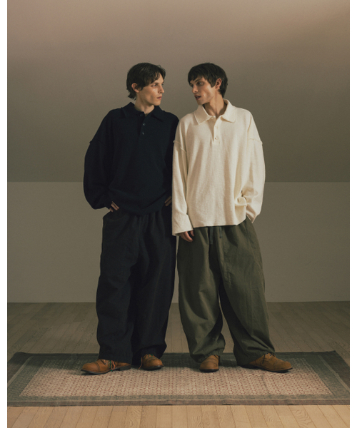 ANGLAN（アングラン）の「Big-Collar Waffle Pullover - Ivory（ポロシャツ・メンズ・その他・FREE）」の4枚目の写真