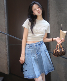 YALE（イェール）の「デニムプリーツスカート_ライトブルー（スカート）」