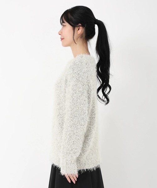 STRAWBERRY-FIELDS（ストロベリーフィールズ）の「シャランシャギー_ラメリリヤーンMIXシャギーニット（ニット/セーター・レディース・モカ/キナリ・2）」の5枚目の写真