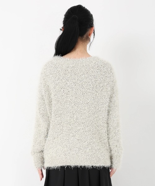 STRAWBERRY-FIELDS（ストロベリーフィールズ）の「シャランシャギー_ラメリリヤーンMIXシャギーニット（ニット/セーター・レディース・モカ/キナリ・2）」の6枚目の写真