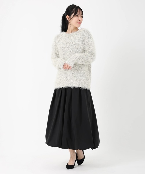 STRAWBERRY-FIELDS（ストロベリーフィールズ）の「シャランシャギー_ラメリリヤーンMIXシャギーニット（ニット/セーター・レディース・モカ/キナリ・2）」の11枚目の写真