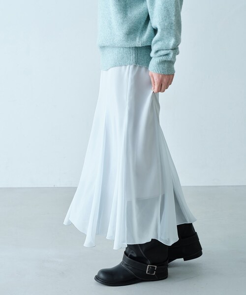 CODE A(コードエー)の「sheer fit skirt(スカート・レディース・パープル/サックスブルー・38/36/34)」の3枚目の写真