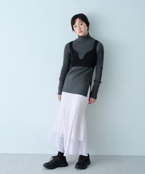 CODE A(コードエー)の「sheer fit skirt(スカート・レディース・パープル/サックスブルー・38/36/34)」の8枚目の写真