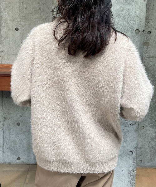 ROGER AND RAW（ロジャーアンドロウ）の「シャギーニットカーディガン（カーディガン/ボレロ・レディース・ベージュ/ホワイト/ピンク・FREE）」の13枚目の写真