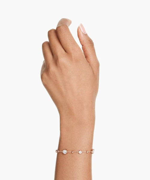 SWAROVSKI(スワロフスキー)の「【公式】【スワロフスキー】Imber ブレスレット, ラウンドカット, ホワイト, ローズゴールドトーン・プレーティング(ブレスレット・レディース・ホワイト・M)」の2枚目の写真