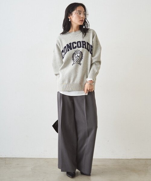 LOUNGEDRESS（ラウンジドレス）の「ジャガードロゴニット（ニット/セーター・レディース・モカ/グレー・FREE）」の5枚目の写真