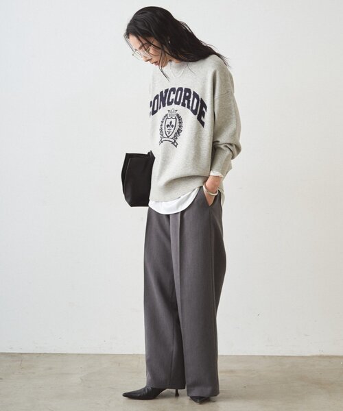 LOUNGEDRESS（ラウンジドレス）の「ジャガードロゴニット（ニット/セーター・レディース・モカ/グレー・FREE）」の7枚目の写真