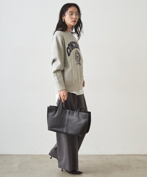 LOUNGEDRESS（ラウンジドレス）の「ジャガードロゴニット（ニット/セーター・レディース・モカ/グレー・FREE）」の9枚目の写真