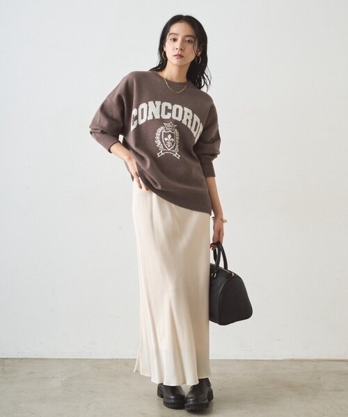 LOUNGEDRESS（ラウンジドレス）の「ジャガードロゴニット（ニット/セーター・レディース・モカ/グレー・FREE）」の14枚目の写真