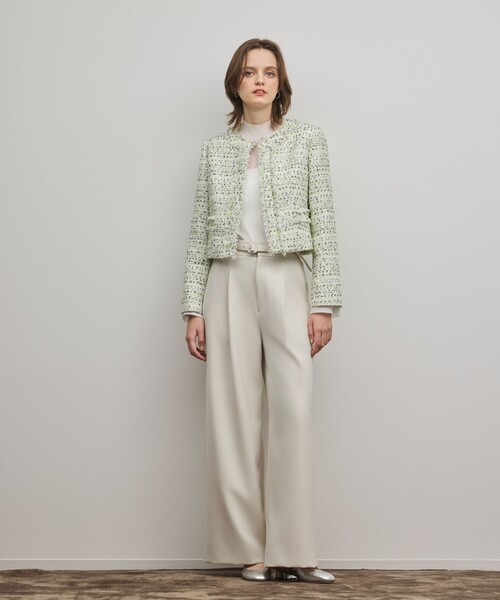 GRACE CONTINENTAL（グレースコンチネンタル）の「ミックスツイードジャケット（ノーカラージャケット・レディース・イエロー/ブラック・38/36）」の3枚目の写真