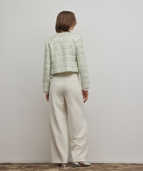 GRACE CONTINENTAL（グレースコンチネンタル）の「ミックスツイードジャケット（ノーカラージャケット・レディース・イエロー/ブラック・38/36）」の4枚目の写真