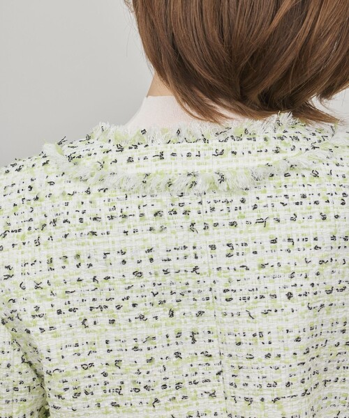 GRACE CONTINENTAL（グレースコンチネンタル）の「ミックスツイードジャケット（ノーカラージャケット・レディース・イエロー/ブラック・38/36）」の11枚目の写真