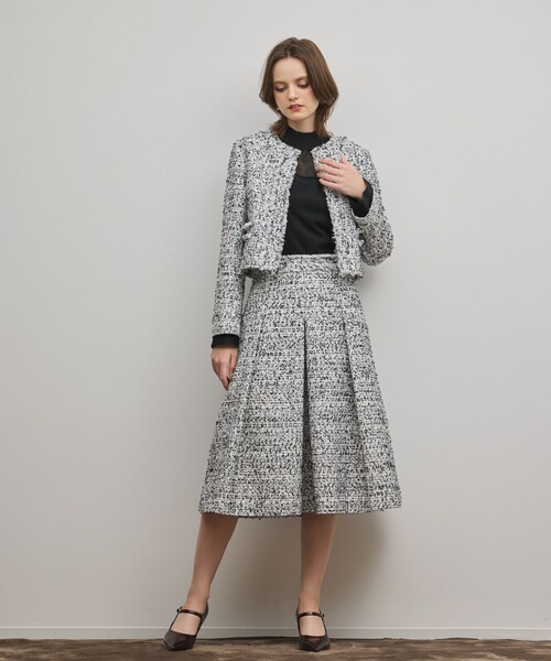 GRACE CONTINENTAL（グレースコンチネンタル）の「ミックスツイードジャケット（ノーカラージャケット・レディース・イエロー/ブラック・38/36）」の15枚目の写真