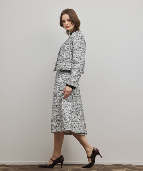 GRACE CONTINENTAL（グレースコンチネンタル）の「ミックスツイードジャケット（ノーカラージャケット・レディース・イエロー/ブラック・38/36）」の16枚目の写真